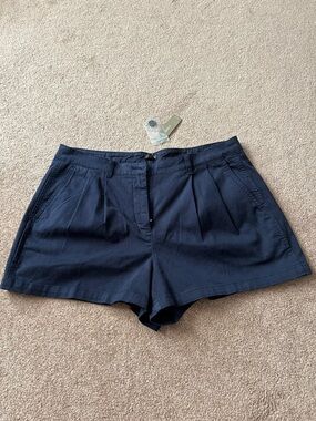 J. Crew Navy High-Waist Pleated Women's Shorts